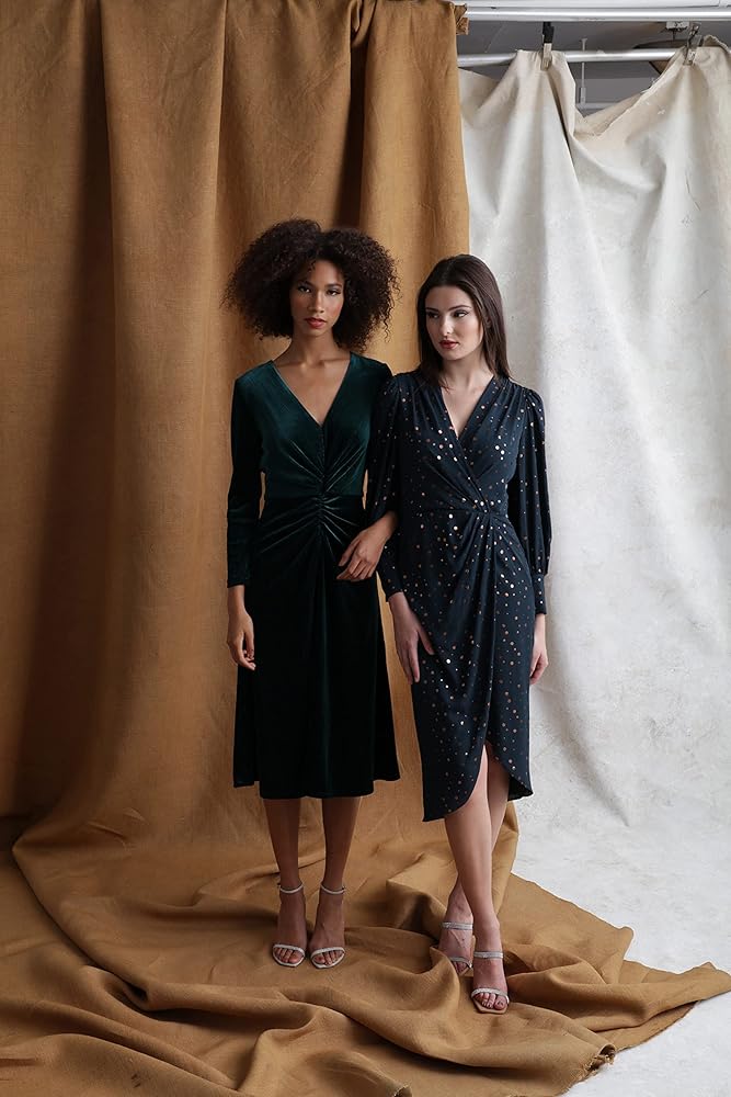 MAGGY LONDON ★ スリム見えを叶える一着 Faux Wrap ドレス Maggy London Short Sleeve Faux Wrap Dress | Nordstrom